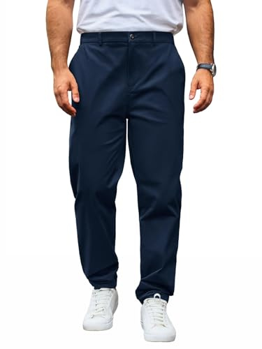 Runcati Hombre Pantalón Chino Regular Fit, Azul Marino, 3XL