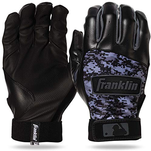 Franklin Sports MLB Digitek Baseball-Schlaghandschuhe, Schwarz/Schwarz, für Erwachsene, Größe XL