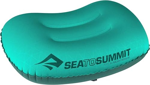 Sea to Summit - Aeros Ultralight Reisekissen R - Konturiert & leicht zum Aufblasen - Polyestergewebe 20D - rutschfest - Ultraleicht für Wanderungen - 36 x 26 x 12cm - Sea Foam Green - 60g