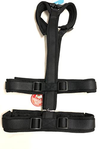 Petlando Mesh Sicherheits-Geschirr schwarz XL (Halsumfang 46-80 cm, Brustumfang 62-86 cm, Bauchumfang 61,5-85 cm)