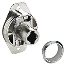 HETTICH 9133926 Prestige 2000 Zylinder-Druckschloss mit Rosette zum Einlassen, ø 18 mm Stahl vernickelt, Silber
