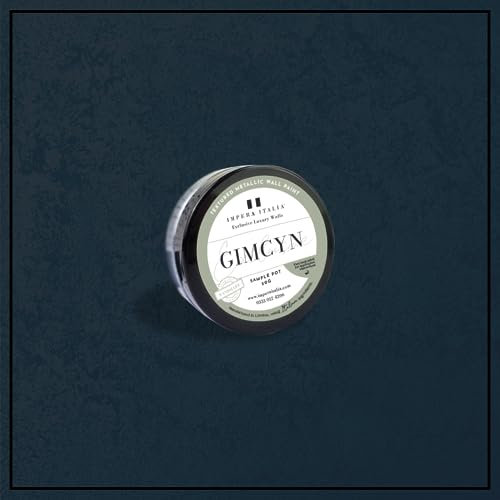 Impera Italia Gimcyn - Textured, Metallic Wall Paint Sample Pot. Includes 50g of Paint - Covers 0.25SQM - In Colour NAVY BLUE.