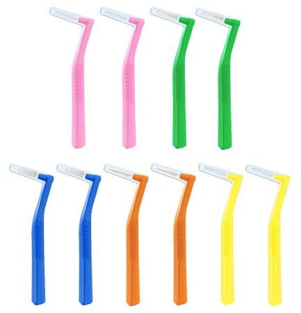 10 cepillos interdentales, cepillos interdentales con múltiples ángulos, herramientas de limpieza interdental, cepillos de limpieza para esquinas muertas, cepillos de