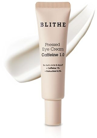 BLITHE Pressed Eye Cream Caffeine 1.0 – Crema contorno occhi contro occhiaie e gonfiore con Niacinamide e Bakuchiol, effetto rassodante, texture leggera per uso giorno e notte (20ml)