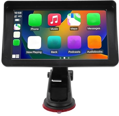 Estéreo para Automóvil de 7 con iOS Carplay y Cámara de Marcha Atrás, Reproducción de Automóvil con Pantalla Táctil Portátil, Navegación GPS para Automóvil, Receptores de Audio