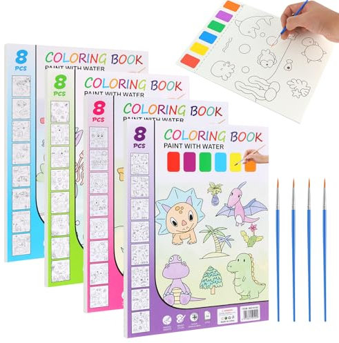 Chiluxendo 32 Seiten Malbuch mit Wasserfarben Kinder, Aquarell Malbuch, Aquarell Ausmalbuch für Kinder, Aquarell-Malbuch, Aquarell-Malpapier, Malblock mit Aquarellpapier, Watercolour Paint Pad
