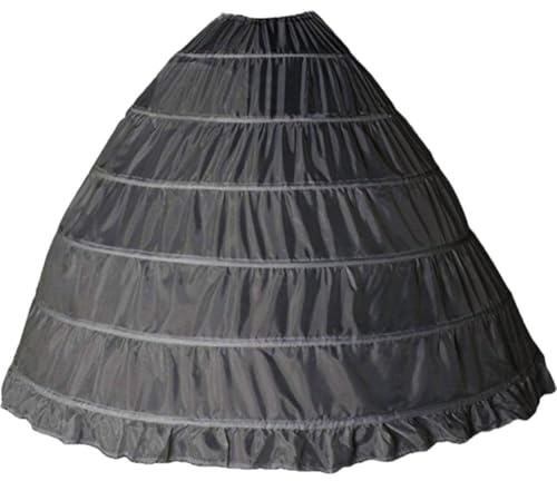 Muteitt Sottogonna in Crinolina a Trapezio Nera con 6 Cerchi E Gonna Sottogonna Lunga per Abito Ballo Sposa
