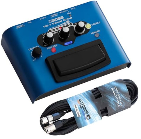Boss VE-1 Vocal-Echo Effektgerät für Gesang mit keepdrum XLR-Kabel