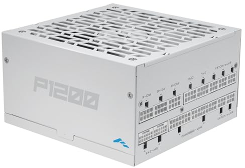 SAMA P1200 Alimentation Entièrement Modulaire – 1200W 80 Plus Platinum, ATX 3.1 & PCIe 5.1, Connecteur 12V-2x6 pour RTX 50/40 de NVIDIA, Ventilateur FDB Silencieux, Condensateurs Japonais - Blanc