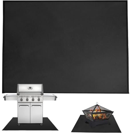 Mwqpgyh Tapis de Protection pour Barbecue, Protège-Sol Ignifuge pour Feu de Camp, Tapis Anti-Dérapant Résistant À La Chaleur Portable Pour Cuisson En Extérieur Sécurité Nettoyage Facile Jardin Feu De