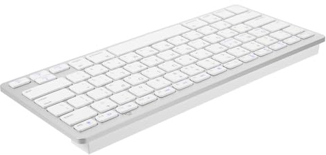 Mikinona Teclado Inalámbrico Hebreo Ultra Delgado Silencioso para Computadora Teclado Multimedia Compacto y Portátil para Laptop y Dispositivos Móviles