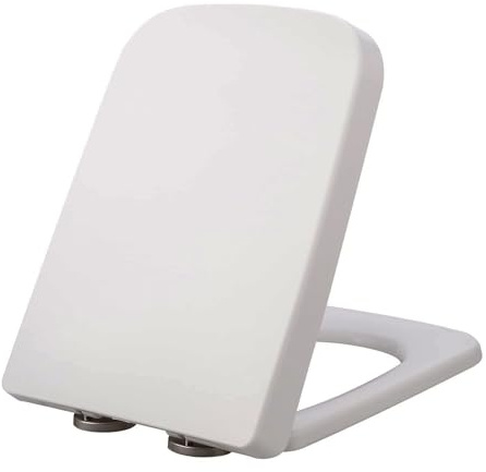 Giural Quadratischer Toilettendeckel Eckig Mit Absenkautomatik, WC Sitz Mit Absenkautomatik, Klodeckel Weiß, WC Deckel Abnehmbar, Einfache Reinigung, Toilettenbrille PP,35.5 * 45cm