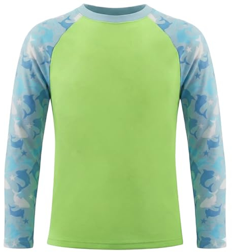Valcatch Chaleco de protección contra erupciones para niños y niñas, camiseta de manga larga UPF50+ para nadar, protección UV contra el sol, secado rápido, camiseta de natación para niños, tela