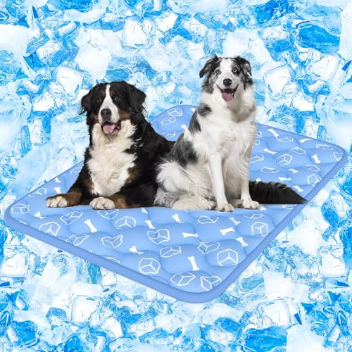 Rywell 【Actualizado】 Alfombra Refrescante Perros 102x150cm,Gruesa(Azul)