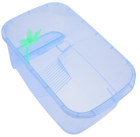 Cabilock Tanque de Tortugas de Plástico Saludable para Reptiles Moldeado Pieza, Adecuado para Cría y Mantenimiento de Mascotas, 1 Set Azul