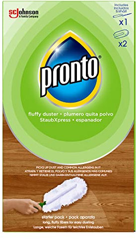 Pronto Plumero Atrapa Polvo, Aparato 2 Recambios, color Verde, Estandar