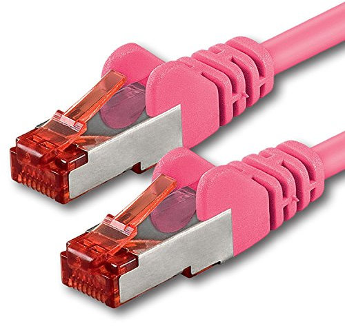 1aTTack.de 1x 10m - Cat 6 network cable patch cable Cat6 RJ45 SFTP - magenta