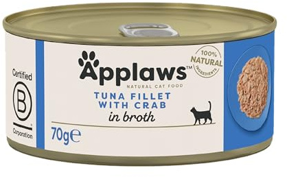 Applaws Cibo in Scatola per Gatti, Tonno e Granchio , 24 x 70g