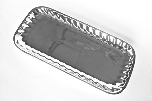 Kosmetex Kammschale Platino Porzellan Silber Platin Schale, Schmuckschale, Kammschale
