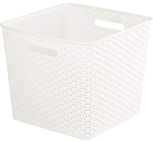Curver Nestable Rattan Basket White 13L