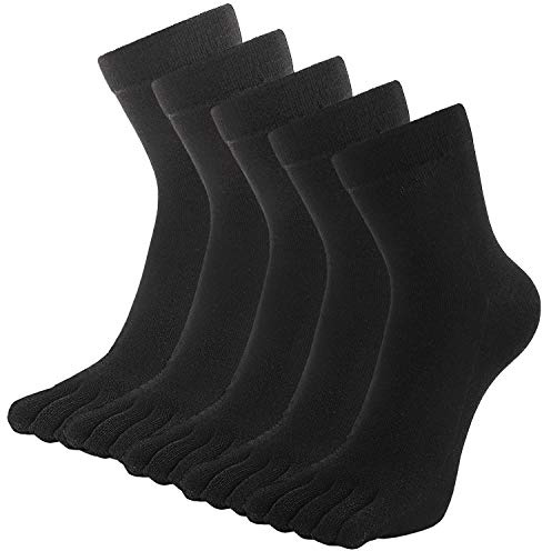LOFIR Tjocka tåstrumpor herr fem fingerstrumpor vinter varma termostrumpor av bomull män sport sneakers strumpor med tår, storlek 39–44, 3/5 par