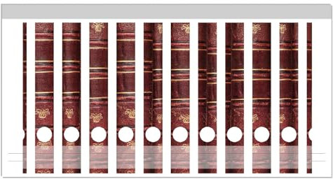 Wallario Ordnerrücken Sticker Alte Bücher mit rotem Ledereinband - Größe 12 Stück, Rückenschilder für 12 schmale Ordner, Klebeetiketten