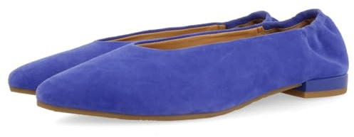 GIOSEPPO Bailarinas DE Piel Color Azul con Punta Fina Y TALÓN Fruncida para Mujer GAGEAC