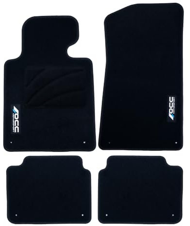 OCC DESIGN - Alfombrillas Coche, Alfombras a Medida, Compatibles con BMW E46 Cabrio (2000-2007), Alta Calidad, Velour/Polipropileno, Anclaje Original, Reverso Antideslizante, Talonera, 4 Piezas