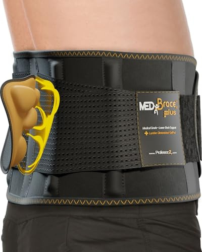 MEDiBrace PLUS Back Support Belt Back Brace with Ergonomic Lumbar Pad - Lower Back Pain Relief for Men and Women - Medical Grade Orthopaedic Waist Compression for Sciatica or bad Posture (Large)