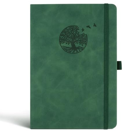 GEBETTER A5 Kunstleder Notizbuch 200 Seiten Tagebuch Journal Notizblock Notizheft Notebook Reisetagebuch Geschenke Reisenotizbuch für Büro Schule Zuhause Business Lehrer Schüler Studenten (Grün)