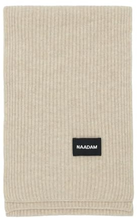 NAADAM Unisex Signature Ribbed Cashmere Scarf,Oatmeal,OS