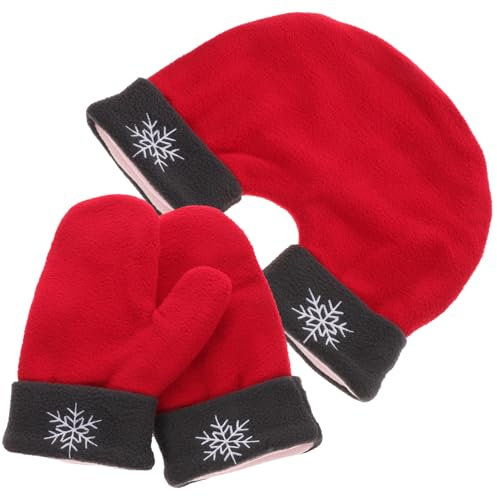 WOFASHPURET Weihnachtshandschuhe Für Paare 3-teilig Verdicken Warme Hand-in-hand-handschuhe Romantisches Fäustling-paar