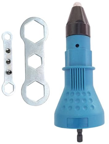 Accesorio de taladro de remaches, adaptador de pistola remachado con hexadecimaltación de perforación eléctrica de acero de aleación con remachado, azul