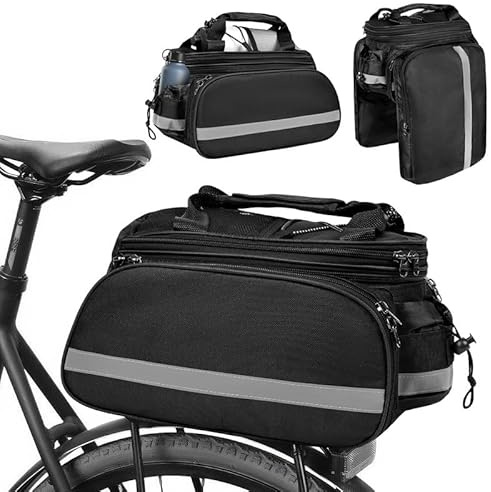 HAGOT Borsa Bici Posteriore Doppia, 10-20L Borse Impermeabili per Portapacchi, Borsa 3 in 1, Zaino Portatile Multifunzione per Esterni
