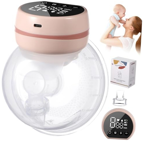 Abaodam Tiralatte Elettrico Indossabile Pompa per Allattamento Mani Design Ergonomico Silenzioso e Antileak Facile per Estrazione Del Latte