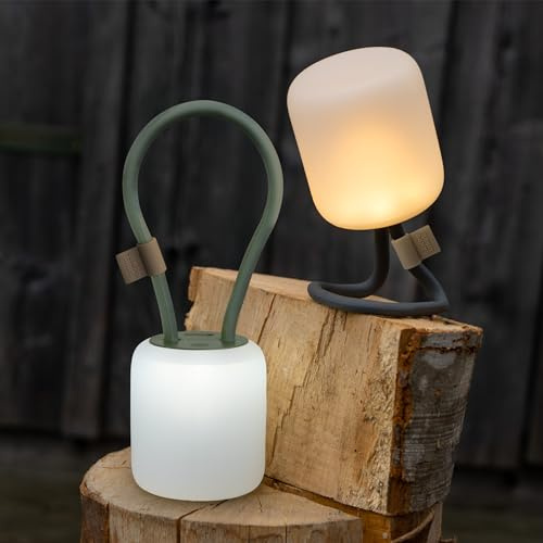 Campo Libre.® LENI I Campinglampe I flexible Outdoorlampe zum Aufhängen, Hinstellen und Montieren I dimmbare Campingleuchte I wiederaufladbar I Balkonlampe, Campinglicht, Tischlampe, Rechteckig Moos