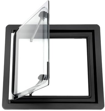 RV Roof Vent, 350 * 280 Durable RV Caravan Hinged Window, Adjustable Angles, Sun Shade and Screen,Keeps RV Cool