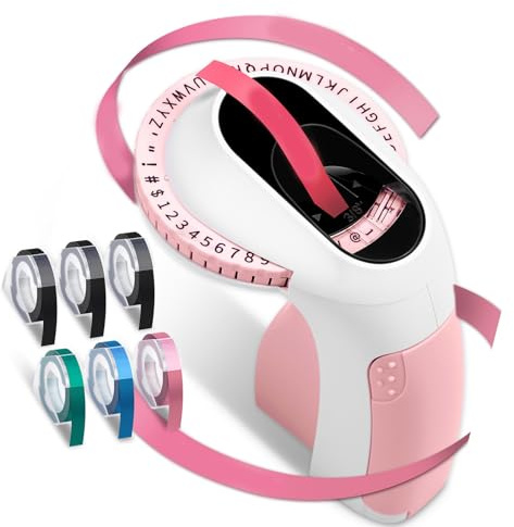 LLINthy Dispositivo de etiquetado para estudiantes y aficionados, máquina de grabado en relieve, máquina de etiquetado, dispositivo de mano, dispositivo de grabado portátil, máquina de grabado de