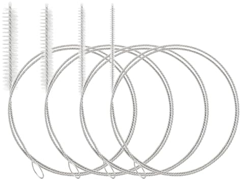 Förpackning om 4 st 100 cm rörborste, extra lång rengöringsborste, lång tunn, flaskborste, långa tunna, flexibla rengöringsborstar, rörrengöringsborstar, rörborste för slang, flaskor, halmborste