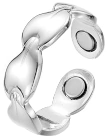 QKEOISUD Calmi Ring for Women, Pure Copper Adjustable Powerful Natural Calmi Women's Energy Balance Relieve Anxiety Opening Ring, Menopausal Accessory (Silver)
