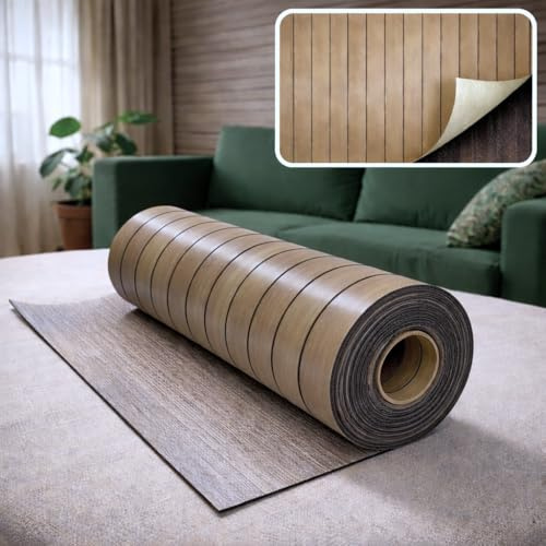 I K H E Malarka 1,8 m² SXP schiuma autoadesiva 3D, rotolo di rivestimento da parete, 60 x 300 cm, effetto lamelle, effetto legno, isolamento acustico e termico, carta da parati per pareti e soffitti