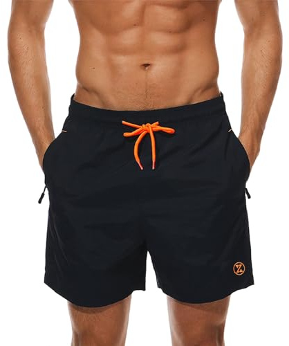 ZOXOZ Snabbtorkande Badbyxor för Män, Surf Boardshorts med Mesh Nätfoder, Justerbar Dragsko och Dubbla Sidofickor med Dragkedja för Simning och Vattenaktiviteter