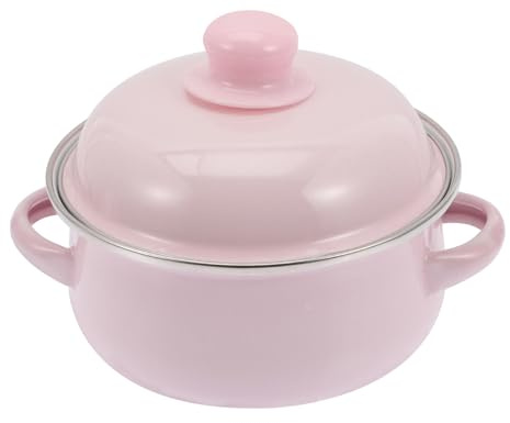 MAGICLULU Olla de Sopa Esmaltada Adecuado para Cocinar Estofados y Sopas Dos Asas Antideslizantes de 1.1l y Tapa Cocina Doméstica