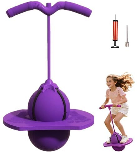 Pogo Sticks for Girls, Pogo Stick with Handle for Teens & Adults Up to 200lb, Balance Jumping Ball Safe Bouncing Pogo Jumper for Kids Age 10+, Indoor Outdoor Fun Toy with Non-Slip Foot Pads (#06)