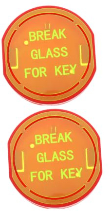 PACKOVE 2pcs Wall Mount Key Lock Box for Outdoor Use with High-impact Emergency Red Plastic, Luminous Letters, Breakable Front Design, Suitable for Keys and Cards in Electrical Emergency