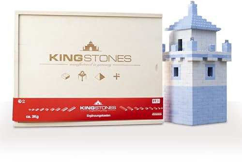 KINGSTONES Basiskasten XL - Steinbaukasten aus Marmormehl ca 450 Teile Stein-Konstruktionsset
