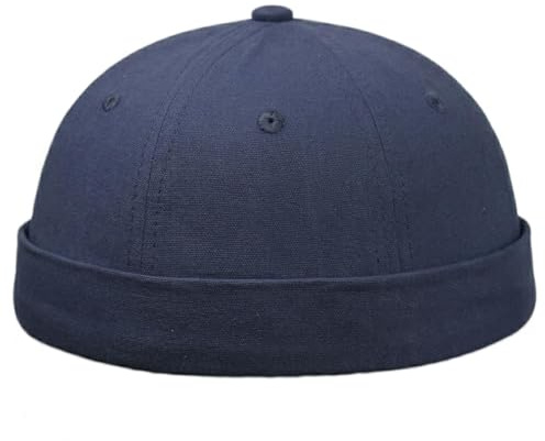 Melegari Berretto Docker 100% Cotone | Isola | Calotta di Puro Cotone | Misura Regolabile | Primavera Estate (Blu)