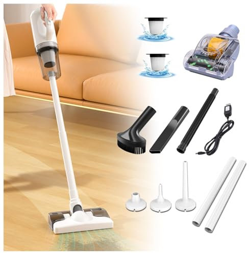 MeLtor Aspira E Lava Pavimenti Casa 5 in 1 Portatile, 200ml Serbatoio Dell’acuqa, Lavasciuga Pavimenti Senza Filo per Pulizia Domestica/Capelli/Polvere/Lavapavimenti