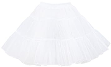 Vlazom Jupon Femme Court Jupon sous Robe de Mariée pour Robes de Mariée Jupe Tulle Vintage Fond de Robe A-Ligne Tutu，Blanc，2XL-3XL