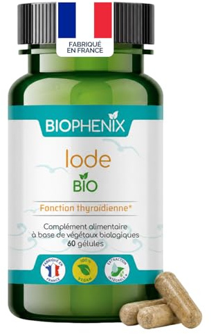 Biophénix - Iode Bio 60 Gélules - Procédé Exclusif Extraction Intégrale® - 0% Excipient - Complément Alimentaire 100% Naturel à Base de Végétaux - Fabriqué en France - Vegan